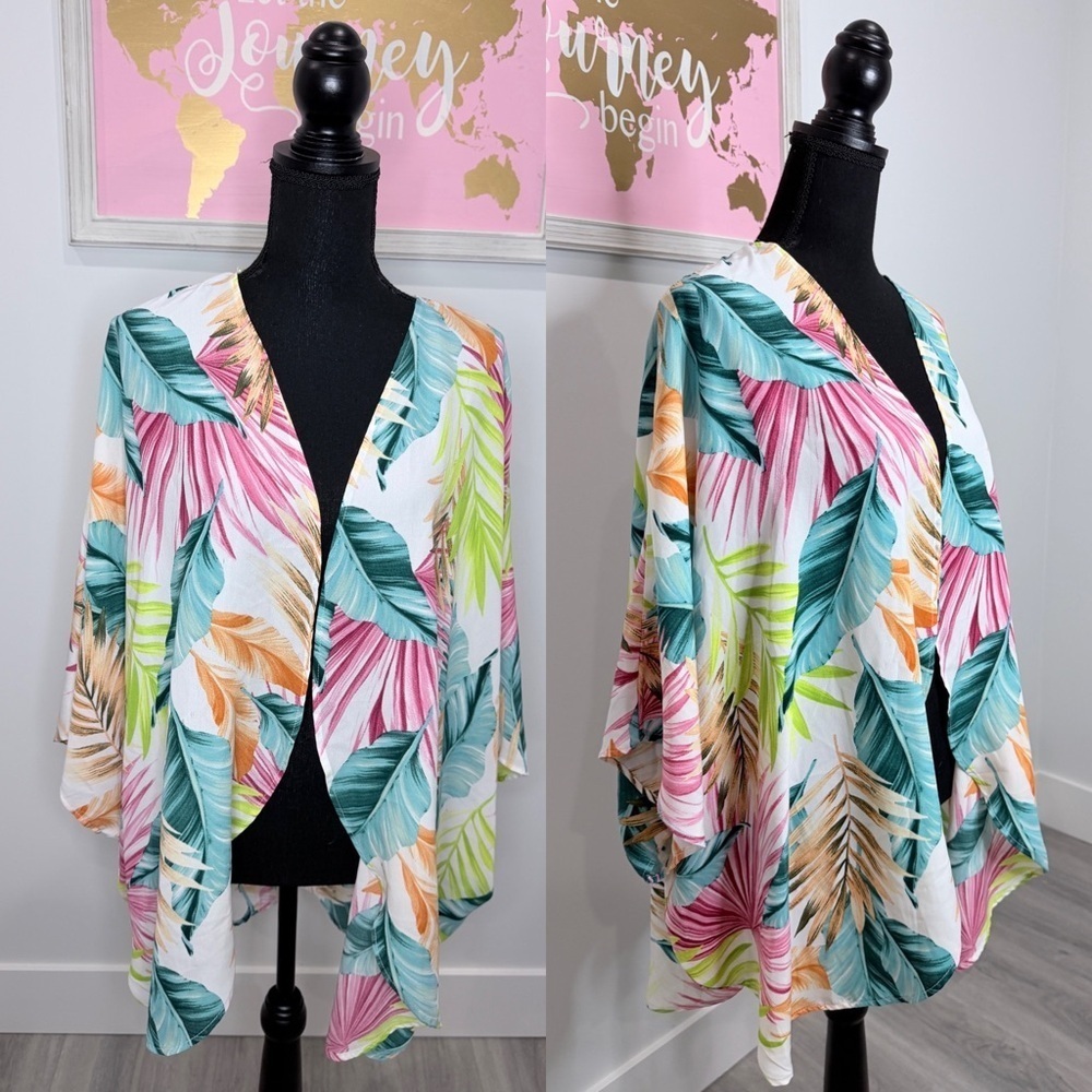 Fashion Nova Swim Multi-Colored Swim Cover Up Kimono